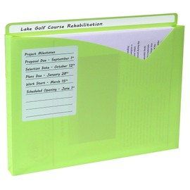 C-Line Write-On Polypropylene File Jackets, Assorted Colors, 8-1/2 x 11 Inches, 25 per Box (63060)