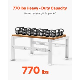 VEVOR Mini Split Ground Stand, Adjustable Anti-Vibration Mini Split Stand for 9000-60000 BTU Ductless Air Conditioner Heat Pump, Heavy Duty AC Base Bracket Floor Mount w/ 770LBS Max. Load Capacity