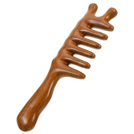FRCOLOR Scalp Oil Massage Tool Wide Tooth Comb for Curly Hair Wooden Wide Tooth Hair Comb Massager Scalp
