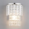 Pathson Modern K9 Crystal Wall Sconce Hardwired, Chrome Finish Wall