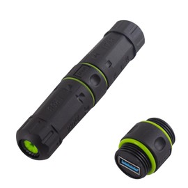 Maxhood Waterproof USB Socket, 5Gbps Waterproof IP68 Pass Through USB 3.0 Connector, USB Female to Female Bulkhead Extension Adapter for Outdoor Charging and Data,1pcs