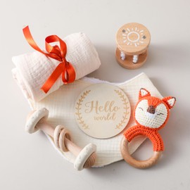EERKEOD Baby Gift Set for Newborn New Baby Gift Newborn Essentials Bath Set with Blanket Rattle