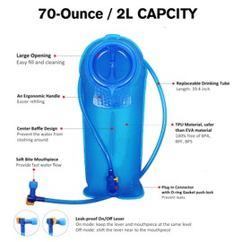 Unigear Bolsa De Agua para Mochila Hidratación 2/2.5/6L Depósito De Dgua Portátil TPU Libre de BPA Tubo Desmontable Apertura Grande Bolsa Hidratación para Ciclismo Senderismo Excursionismo Camping