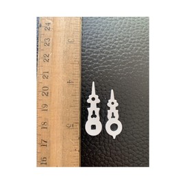 Galapagoz Cuckoo Clock Parts Hands Plastic White (A- 14) 1-1/8 inch Center Square Hole to Tip 60 mm Dial New USA
