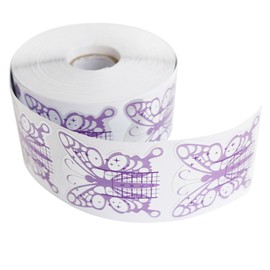 UKCOCO Purple Butterfly Nail Foam 500pcs Nail Guide Foam Roll