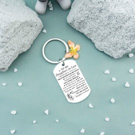 Crizaor Daughter in Law Gift from Mother in Law, Women Birthday Gifts, Mothers Day Gifts for Daughter in Law, Daughter-in-Law Gifts from Mom-in-law, Sentimental Wedding Day Adults Keychain