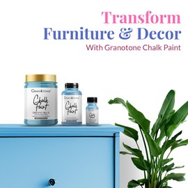 GRANOTONE Chalk Paint for Furniture, Matt-Finish Water-Based Acrylic Paint for Wood, Walls, Metal, Glass, Paper, Fabric Canvas, Maximum Coverage Chalk Paint for Kids & Adults, 500 Ml (TIFFANY BLUE)