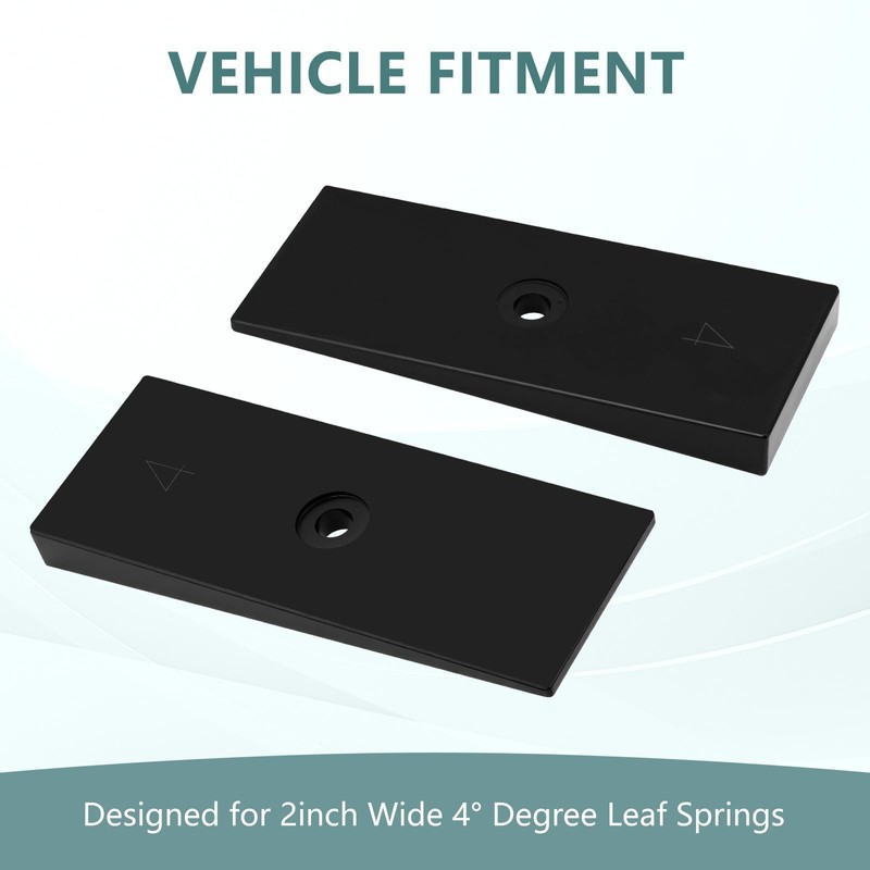 2PCS 2" Wide 4° Degree Leaf Spring Degree Shims Steel