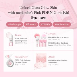 medicube Salmon DNA PDRN Trial Kit | Glass Glow Mini Skincare Set with Toner, Serum & Sheet Mask for Hydrating, Firming, Moisturizing |Gift & Travel Essentials for Women & Girls | Korean Skincare