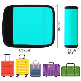 BAGSWEET Luggage Handle Wrap 6 Pack-Neoprene Luggage Handle Wraps for Suitcase/Beach Bag/Backpacks Bright Suitcase Identifiers Travel Accessories for Airplane (Aqua)