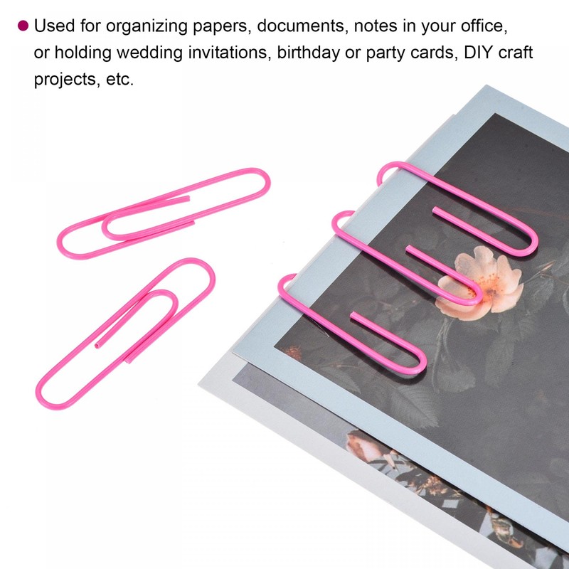 sourcing map Paper Clips Medium Size 2 Inch Vinyl Coated