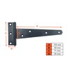 2PK 150mm Black Tee Hinges with Fixings. 6" T-Hinges for