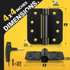 KOLET Self Closing Door Hinges, 4 x 4 Inches, Matte