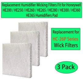 3 Pcs HC26P Replacement Wick Filters for Honeywell HE200 HE250 HE260 HE265 HE280 HE300 HE360 HE365 Humidifiers Pad, Part # HC26P1002 HC26E1004 HC26E1002-U HC26A1008