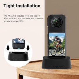 CYNOVA Insta360 X5 Desktop Stable Holder, Insta 360 X5 / X4 Protective Film [Set of 2] Insta 360 X5 / X4 Adapter Camera Holder, Anti-Slip Support, Insta360 X4 Accessories, Selfie, Live Distribution and More