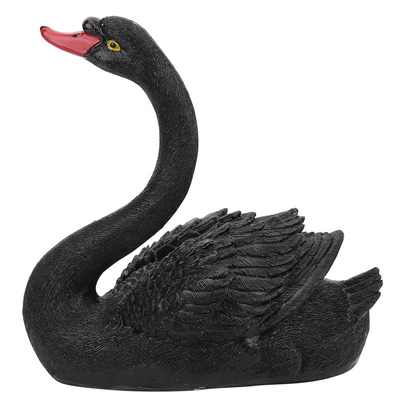 Outdoor Cute Floating Simulation Black Swan Ornament for Garden Courtyard