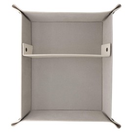 Londo - Leather Tray Organizer - Practical Storage Box for Wallets, Watches, Keys, Coins, Cell Phones and Office Equipment (White)