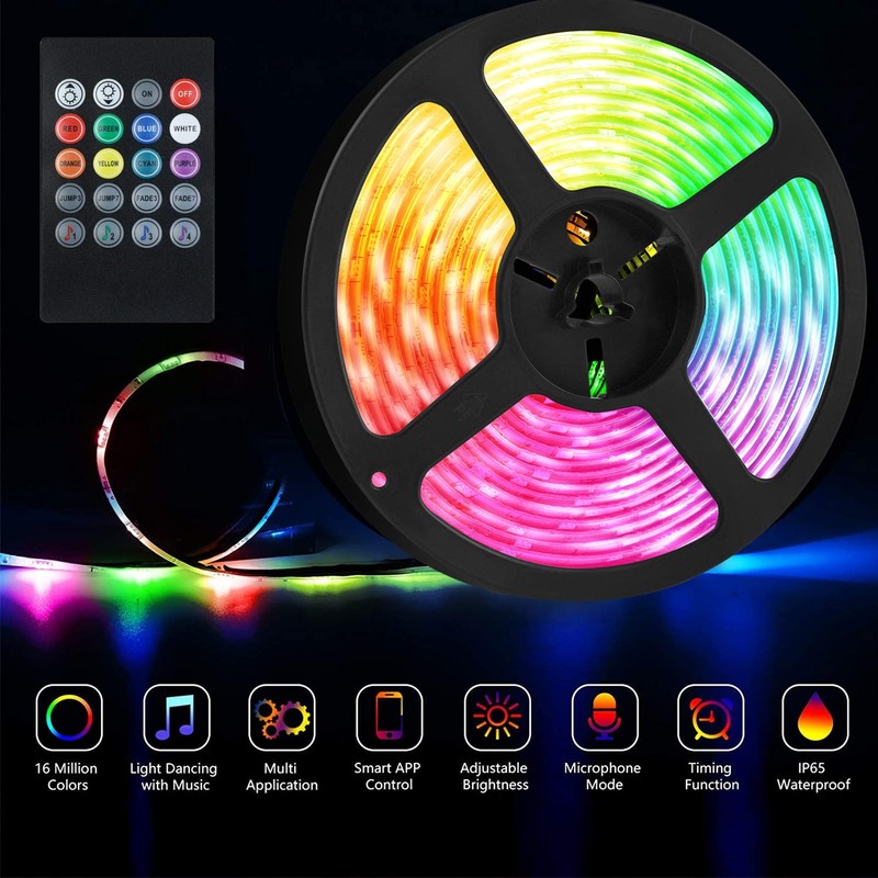 Vbakor RV Awning Lights Kit, 20FT RGB Dimmable Waterproof 12V