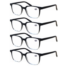 B&Q 4 Pairs Unisex Blue Light Blocking Reading Glasses Computer Readers for Men Women (2188 BK/CL x4, 1.50, multiplier_x)