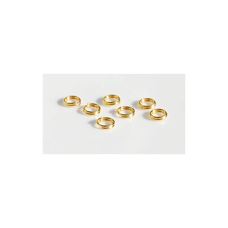 Set 50 Stainless Steel Gold Plated 5mm Split Jump Rings