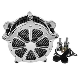 CARGLETRUE CNC Air Filter Motorcycle Air Cleaner Intake System Fit for Harley M8 Touring 2017-2023 M8 Trike 2017-2023 M8 Softail 2018-2023 Gray