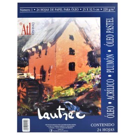 ATL Block Dibujo Lautrec Ideal para técnicas al Óleo - Acrílico - Marcador - Plumón Cuaderno 24 hojas Dibujo Artístico Sketch