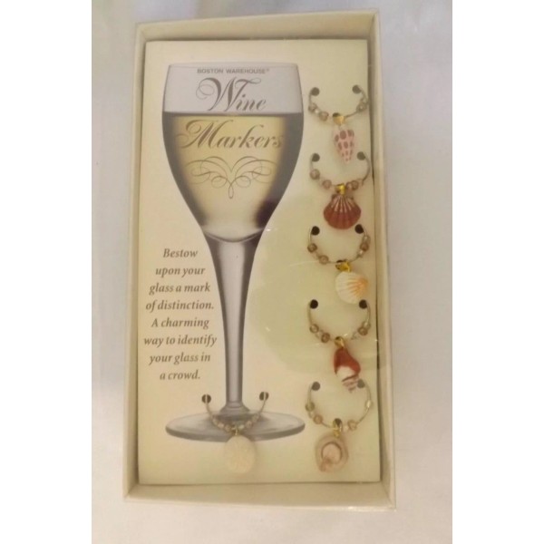 Unbranded Wine Glass Charms,set of 6,Shells,wine glass markers,NIP