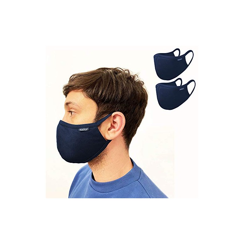 Maskari Maskari Navy Blue Reusable Face Mask | Washable |