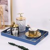 Zosenley Decorative Tray, Marbling Plastic Tray with Handles, Rectangular Vanity