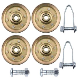 Heavy Duty Garage Door 3" Pulley Kits, 3/8" bore 200LB Load Rating, Kits Including 2 Stationary Pulleys and 2 Rear Wheel Pulleys with Clevis Fork, 2 Bolts 3/8-16 x 2 Long and 2 Serrated Flange Nuts