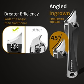 EBEWANLI Ingrown Nail Clippers, Slanted Curved Blade Toe Nail Clippers for Ingrown Toenails & Fingernail, Stainless Steel Toenail Clippers Cutter, Angled Nail Clippers for Seniors, Men, Women