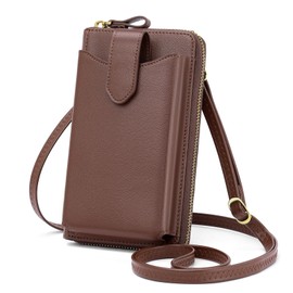 Peacocktion Small Crossbody Bags for Women, RFID Leather Cell Phone Wallet, Trendy Crossbody Purses with Zipper
