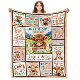 Yasrlvun Highland Cow Gifts for Women Men 50"x 60" High Cattle Throw Blanket for Travel Home Highlands Cows Lovers Blankets