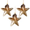 3Pcs Gold Sequin Star 15cm - Christmas Tree Hanging Decorations