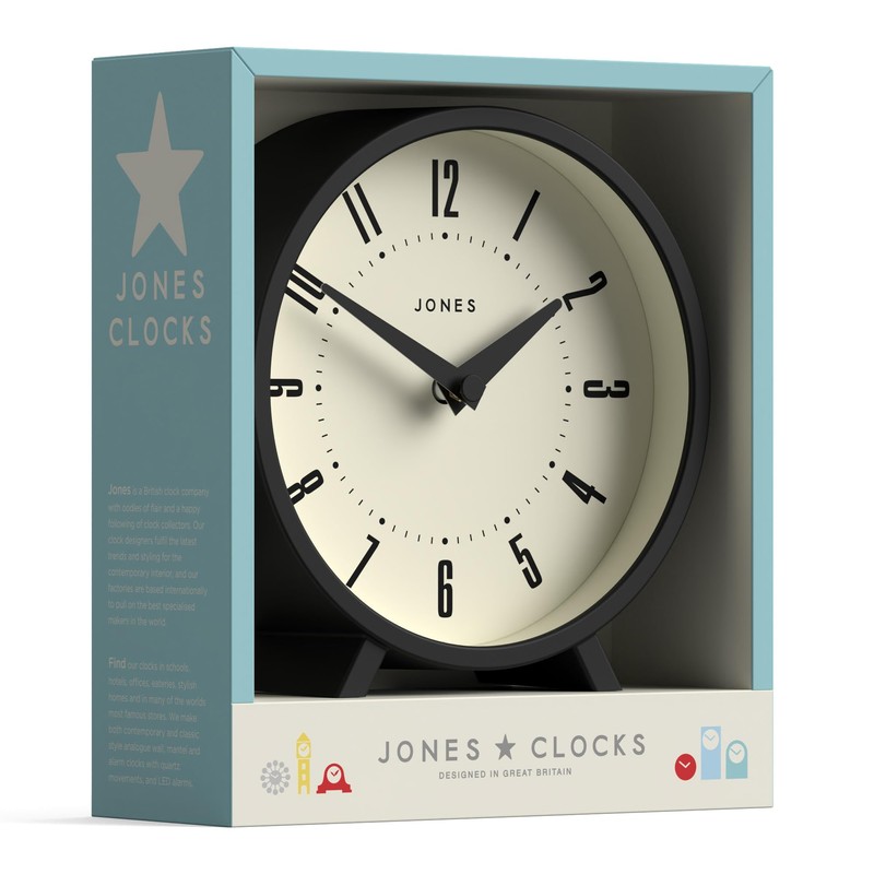 Jones Clocks® 'Venus' desk clock - modern round design in
