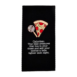 Mud Pie Circa Kitchen Waffle Weave Towel, Pizza, 26" x 16.5"