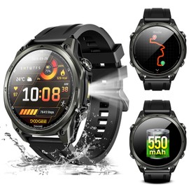 AnywiseW1 AI Smartwatch, Men's, Sports Watch, Equipped with ChatGPT, Built-in GPS, LINE/Message Notifications, Bluetooth 5.3 Calls, 1.43-Inch High Brightness Display, 170+ Exercise Modes, 5 ATM