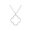 SILBERMOOS Women's Large Pendant Flower Clover Shiny 925 Sterling Silver,