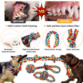 XLMYS Dog Toys for Aggressive Chewers 13 Pack，Indestructible Tug of War Toys for Small, Medium, Large Dog Breeds, Teeth Cleaning Chew Toys Pet Interactive Rope Toys