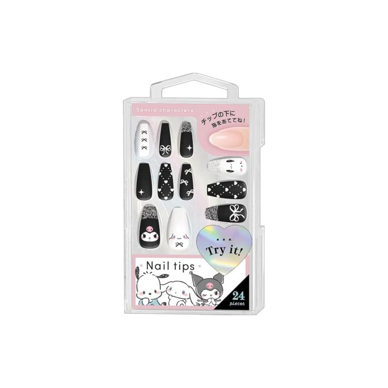 Nail Tip Sanrio Characters Ribbon BK