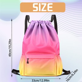 AUNGCSHE Gym Bag Sports Bag Women Boys 25 L Waterproof Sports Backpack Bag with Drawstring Bag for Gym Swimming Travel, yellow