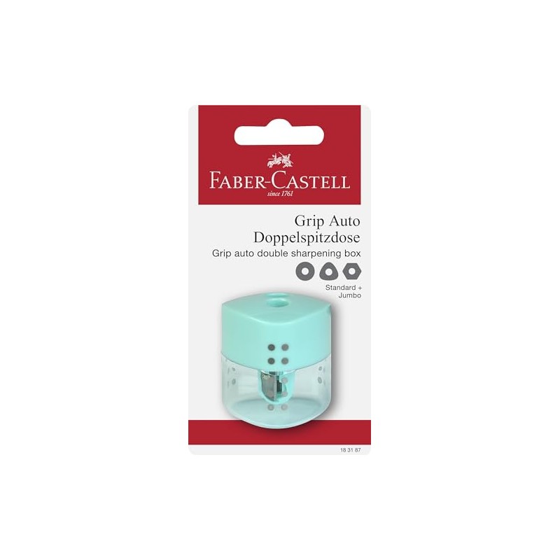 Faber-Castell Pastel Green Double Handle Pencil Sharpener 183187