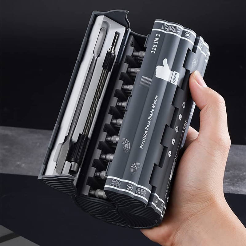 Precision Screwdriver Set Cylinder Organizing Case 128pcs in 1 Case