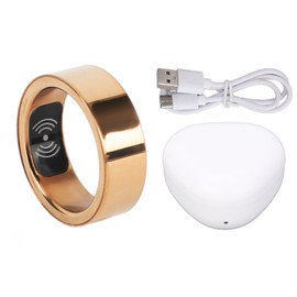 HR214 Smart Ring Waterproof Sleep Monitoring Step Counting IP68 Waterproof Fitness Tracker Ring Gold 17