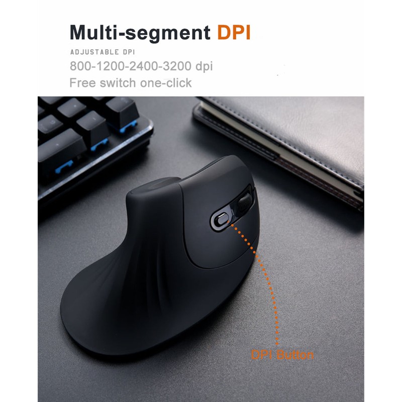 Wired Vertical Mouse 6 Buttons 800‑1200‑2400‑3200 DPI USB Wired Vertical