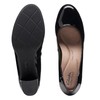 Clarks Women's Bayla Skip Pump, Black Patent Synthetic, 9