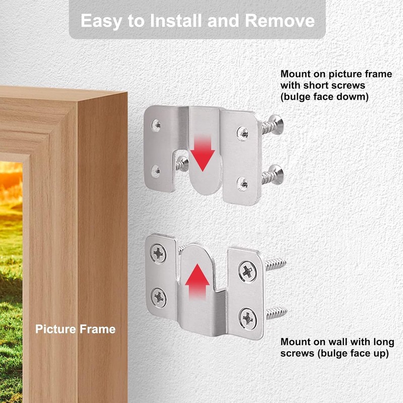 16Pcs Stainless Steel Interlock Hanging Buckle,Flush Concealed Mount Brackets Stainless