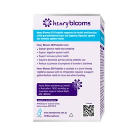 Henry Blooms Sb Probiotic Gut Health 30 Vegetarian Capsules