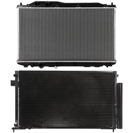 OCPTY 2922 Radiator + 3569 Condenser Auto Parts Radiator Replacement for 2006-2011 for Honda for Civic