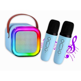 *NEW* Mini Light-Up Karaoke Machine with 2 Microphones – Perfect for Kids, Portable Bluetooth Toy Microphone Set for Fun Sing-Alongs